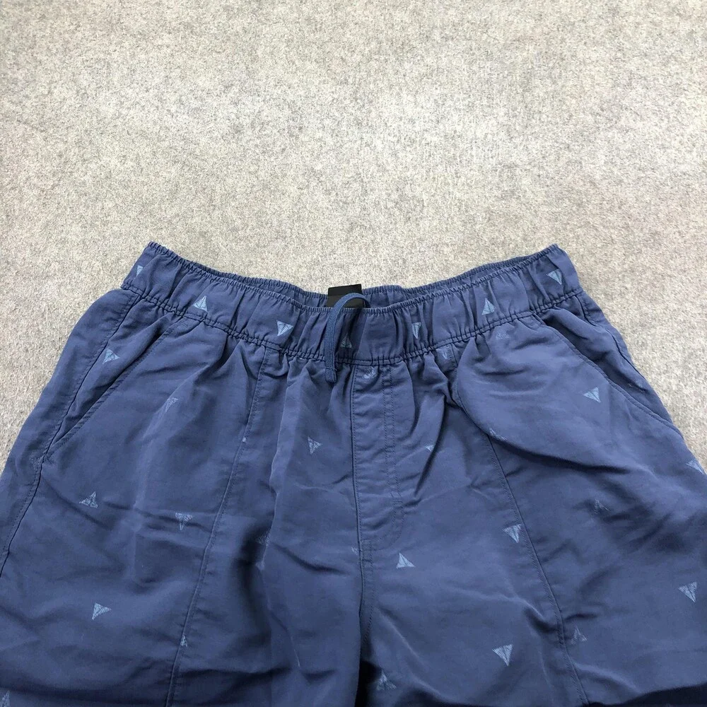 The North Face Swim Trunks Mens Medium Blue Geometric Mesh Lined Elastic Waist